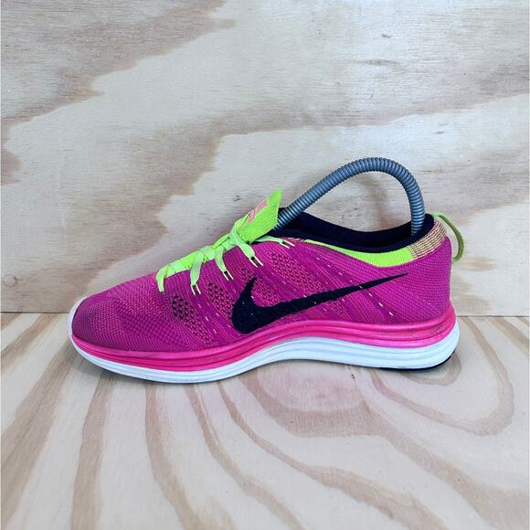 Nike - Flyknit Lunar One + Volt - Running Shoes - Pink -Women's - 7 - 554888-606 - Picture 4 of 9